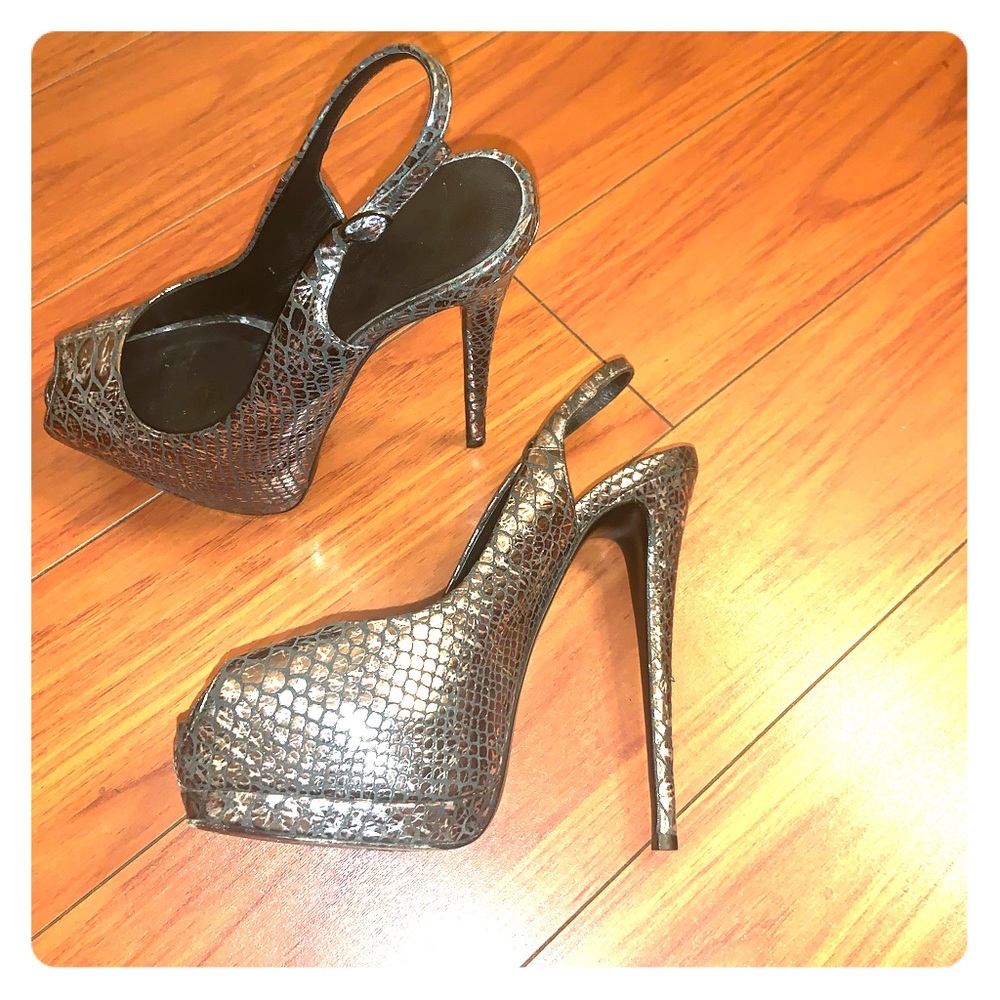 Giuseppe Zanotti Metallic Snakeskin Stilettos